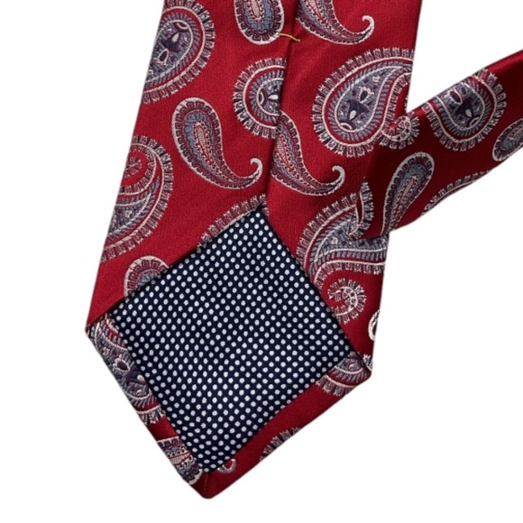 ETON Red Paisley Silk LUXURY Tie ENGLAND - Picture 4 of 4